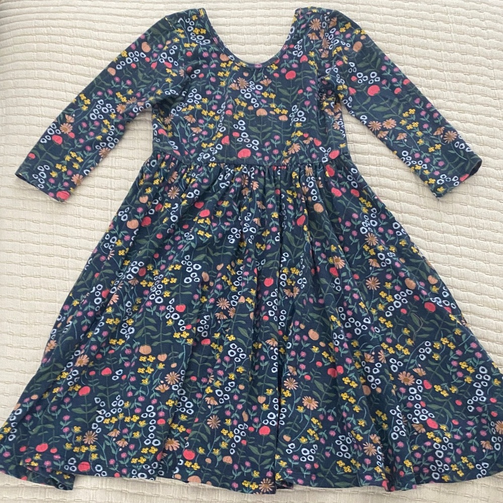 Charming Floral Kids Dress with Long Sleeves
